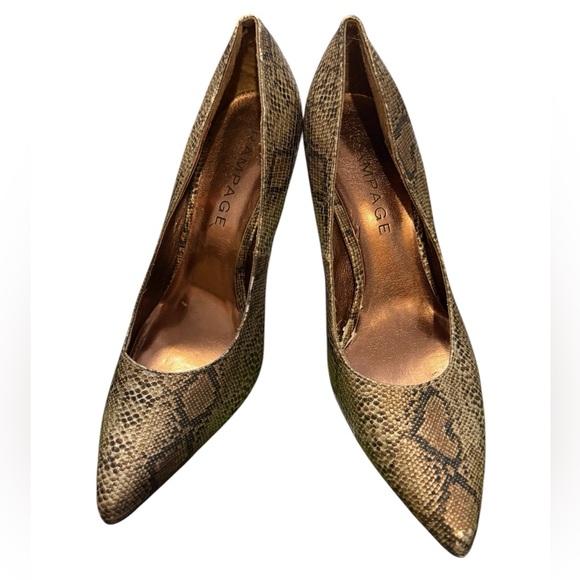 Rampage metallic snakeskin heels size 8.5 - Picture 1 of 11